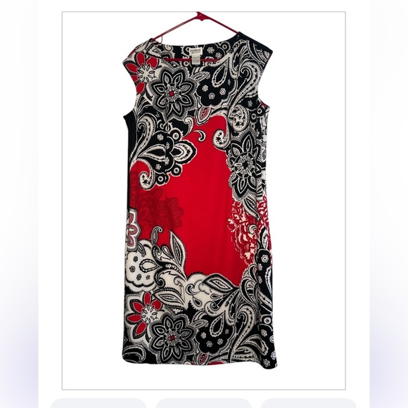 Monroe & Main‎ Red Floral sheath dress, size L. - Picture 1 of 3